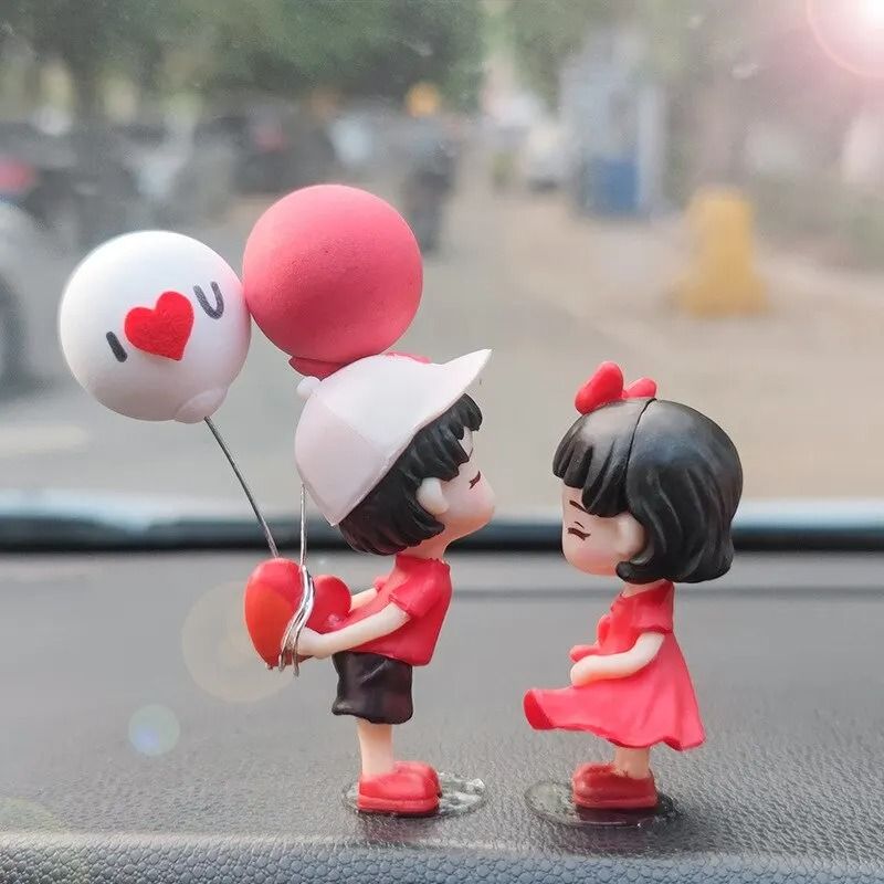 Romantic Sweet Kiss 3D Animated Dashboard Interior Ornament Set 9