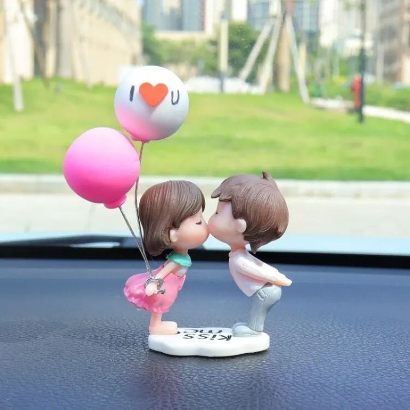 Romantic Sweet Kiss 3D Animated Dashboard Interior Ornament Set 10
