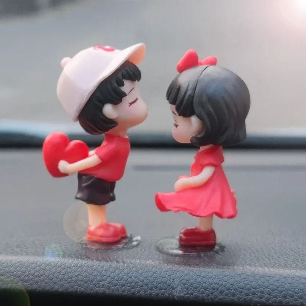 Romantic Sweet Kiss 3D Animated Dashboard Interior Ornament Set 6