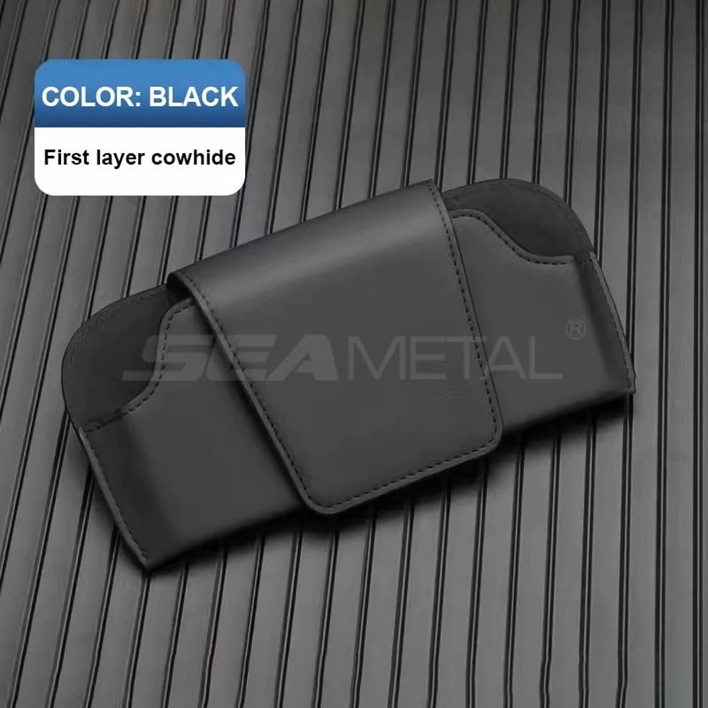 Suede Automotive Sun Visor Sunglasses Card Management System 8