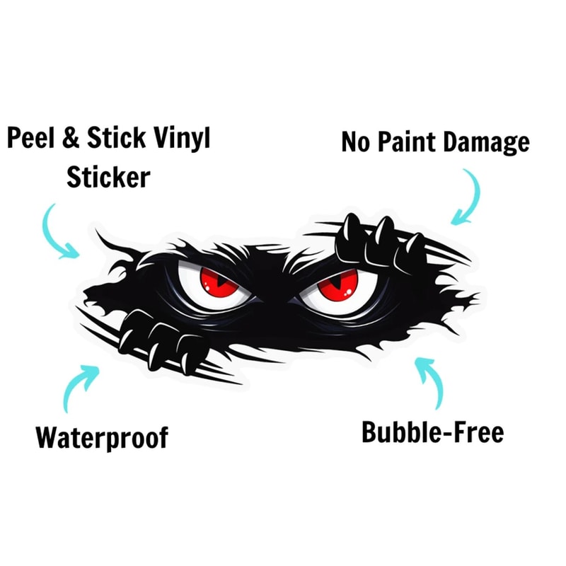 3Piece Peeking Monster HighContrast 3D Vinyl Decal Set 3
