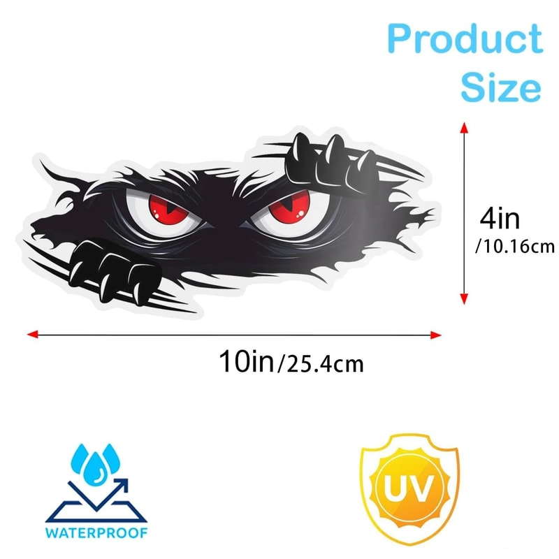 3Piece Peeking Monster HighContrast 3D Vinyl Decal Set 4