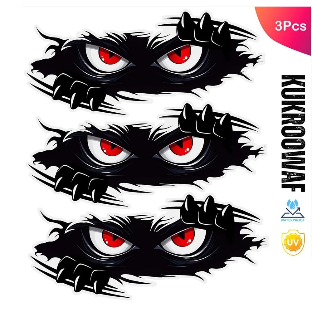 3Piece Peeking Monster HighContrast 3D Vinyl Decal Set 6