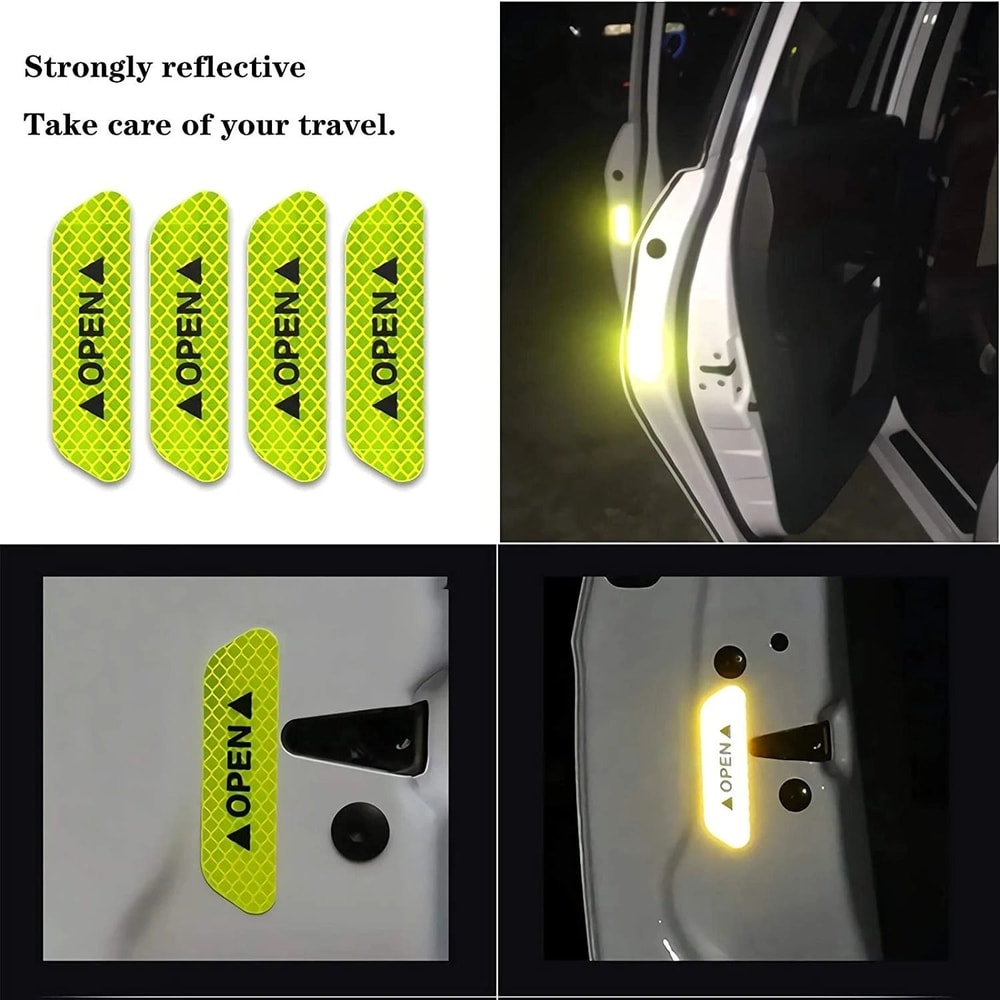 4Piece HighIntensity Fluorescent Reflective Safety Strip Set 1