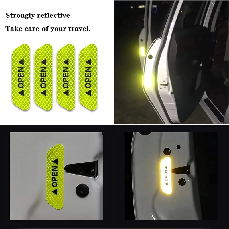 4Piece HighIntensity Fluorescent Reflective Safety Strip Set 1