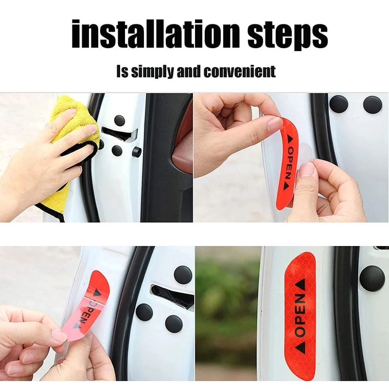 4Piece HighIntensity Fluorescent Reflective Safety Strip Set 5