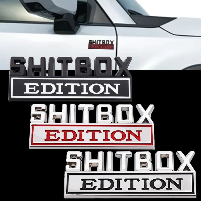 3D Shitbox Edition HighContrast Zinc Alloy Emblem 0