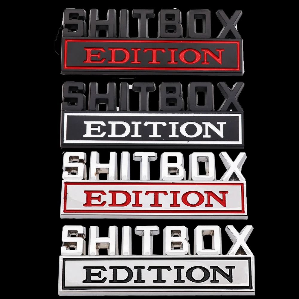 3D Shitbox Edition HighContrast Zinc Alloy Emblem 1