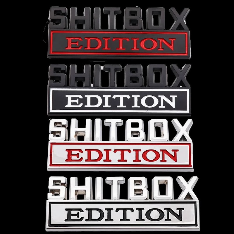 3D Shitbox Edition HighContrast Zinc Alloy Emblem 1