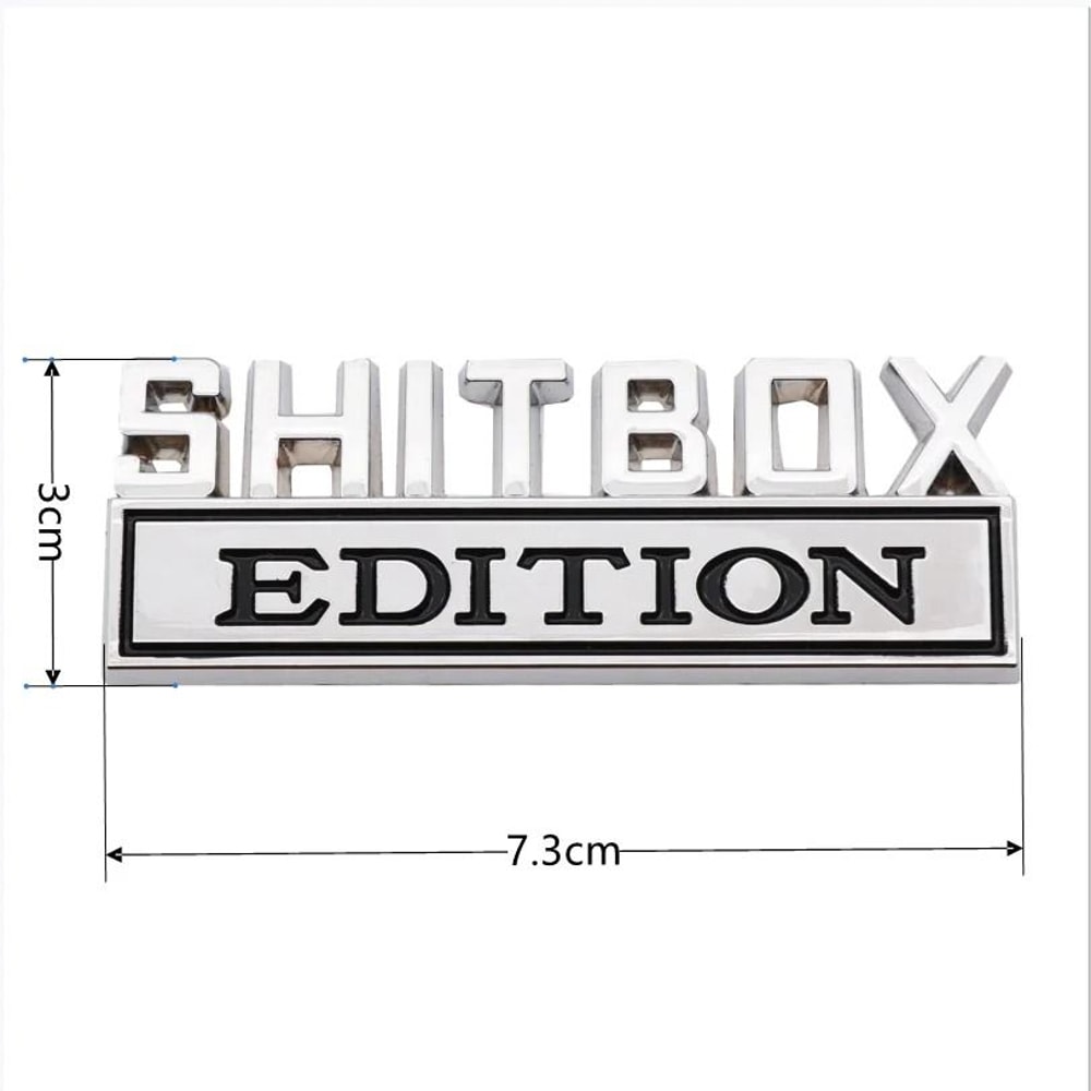 3D Shitbox Edition HighContrast Zinc Alloy Emblem 5