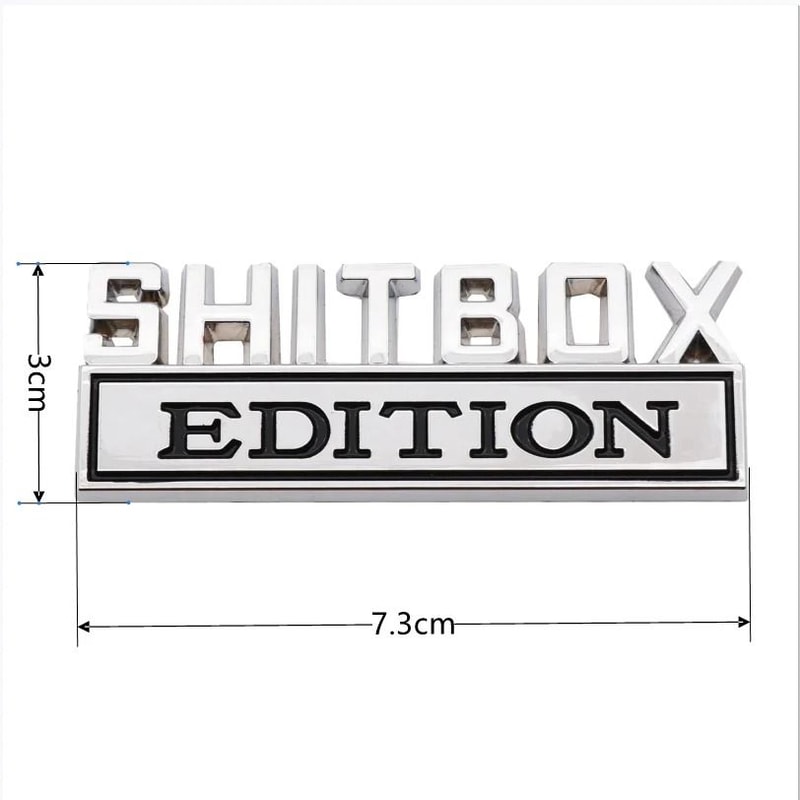 3D Shitbox Edition HighContrast Zinc Alloy Emblem 5