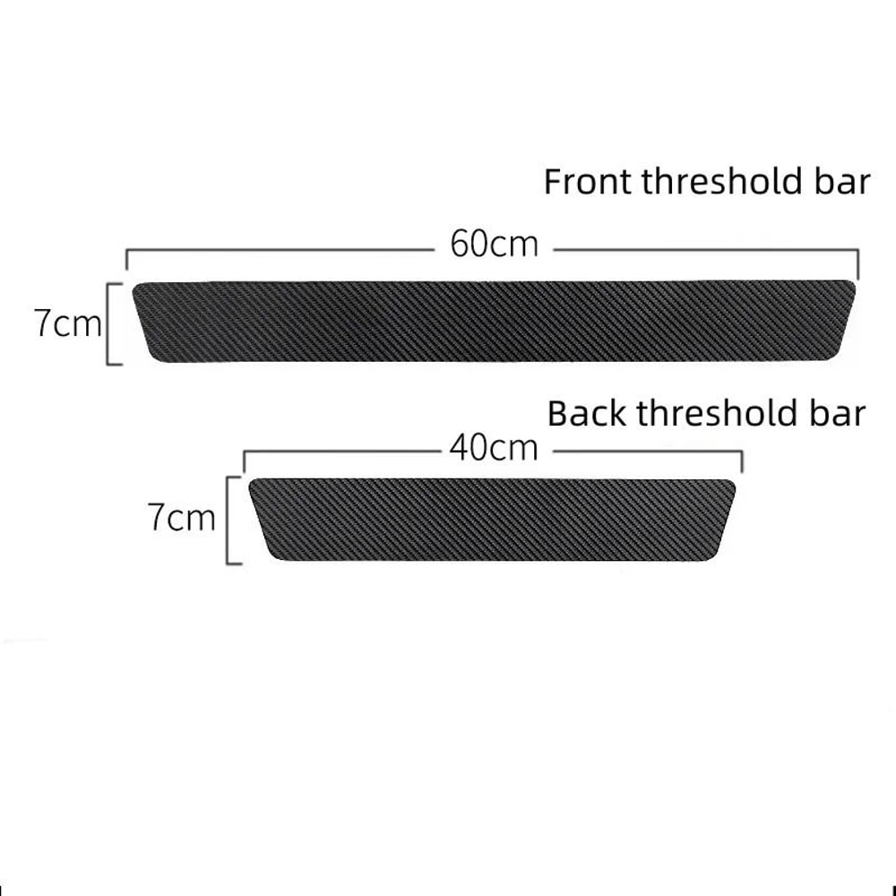 4Piece Carbon Fiber Leather Door Sill Protection Set 4