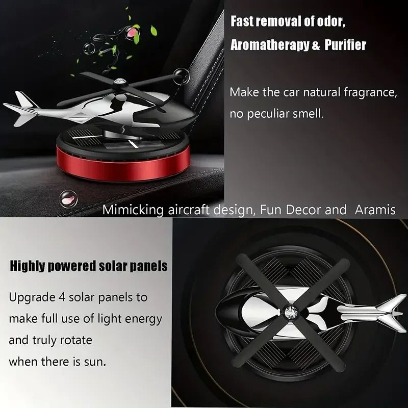 SolarPowered Rotating Helicopter Car Air Freshener 3