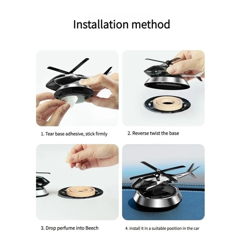 SolarPowered Rotating Helicopter Car Air Freshener 5