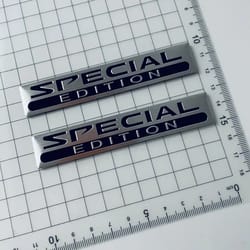 3d "limited edition" high-contrast aluminum emblem