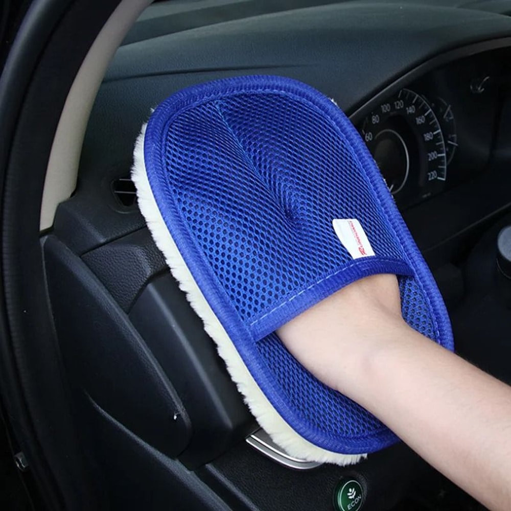 HighAbsorbency Microfiber ScratchFree Car Washing Glove 4