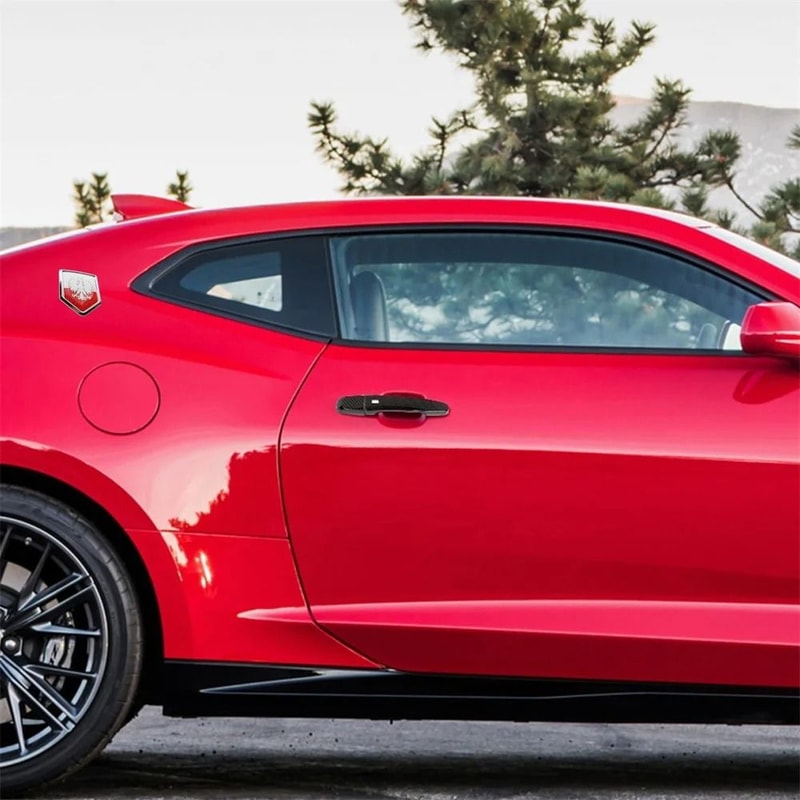 3D Poland White Eagle HighContrast Chrome Shield Emblem 3