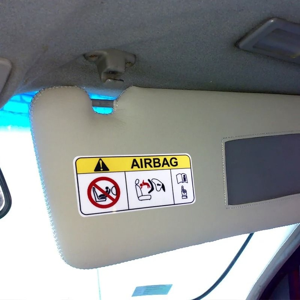 HighContrast Airbag Safety Warning Vinyl Decal 1