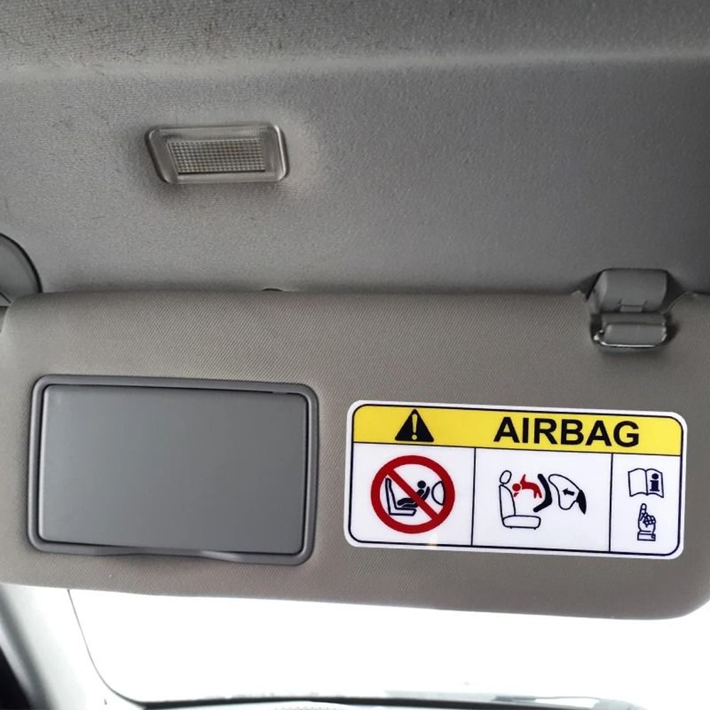 HighContrast Airbag Safety Warning Vinyl Decal 2