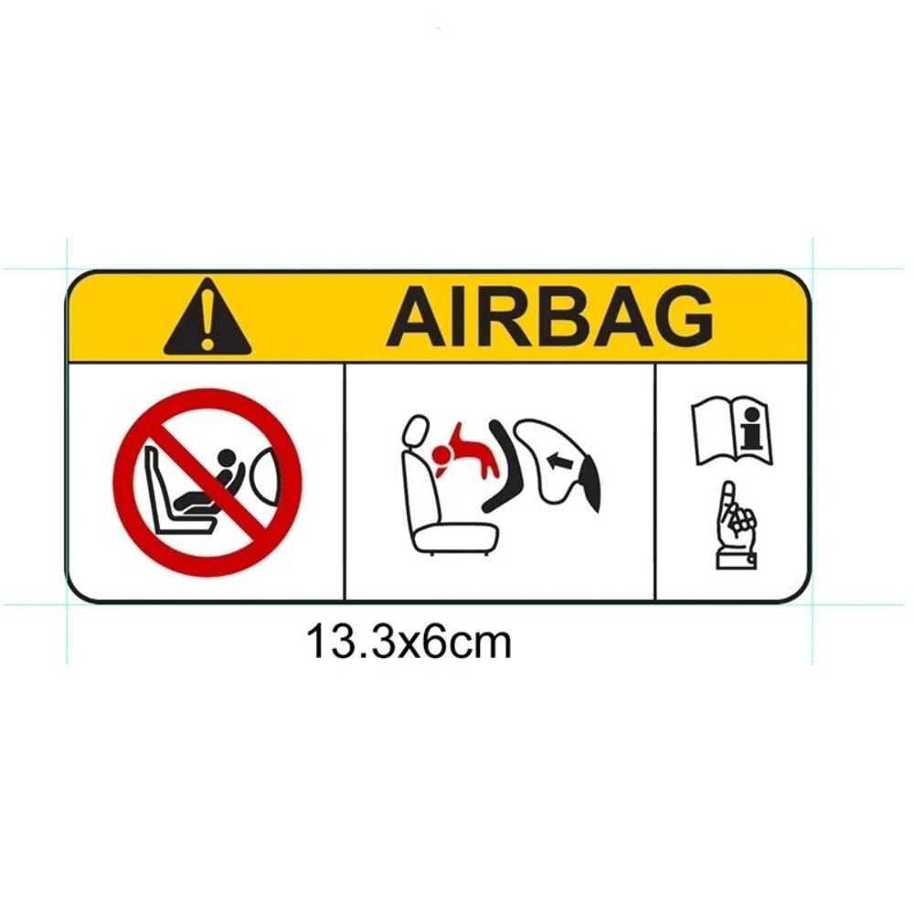 HighContrast Airbag Safety Warning Vinyl Decal 5