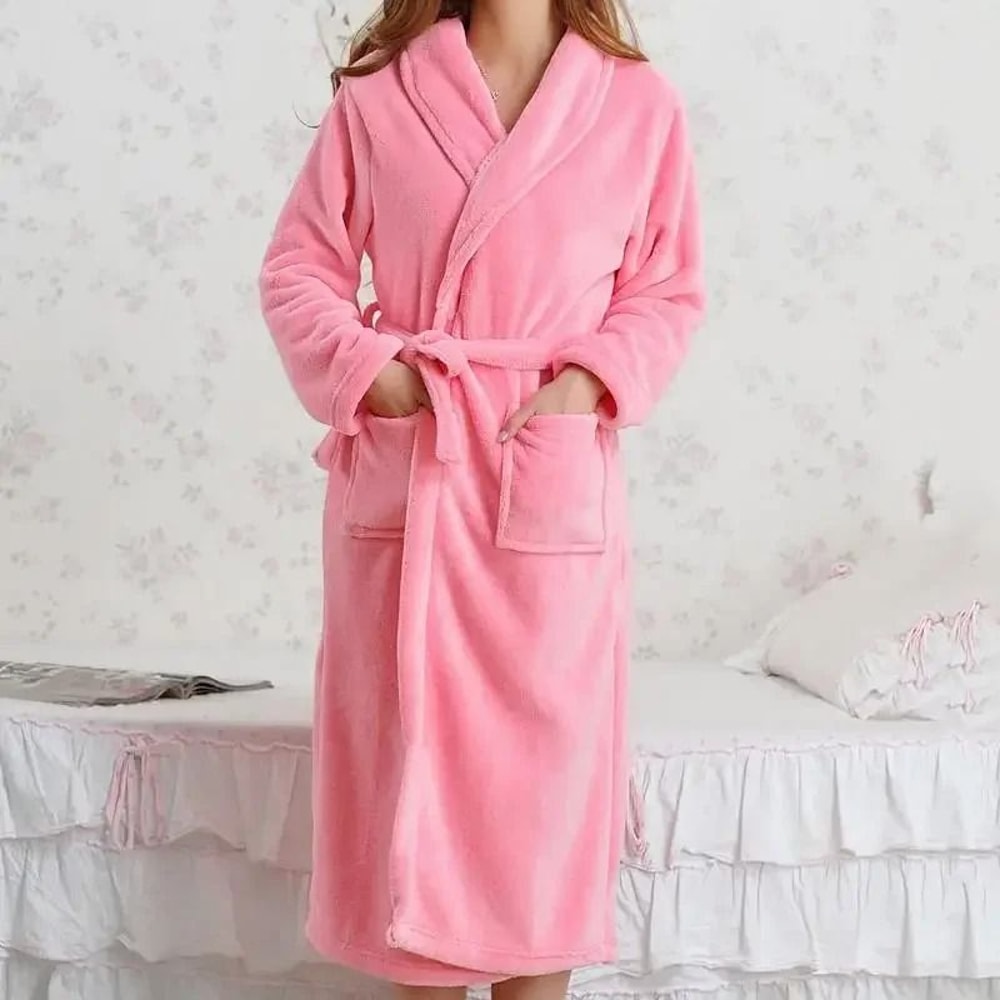 UltraWarm Coral Fleece Long Kimono Robe 18