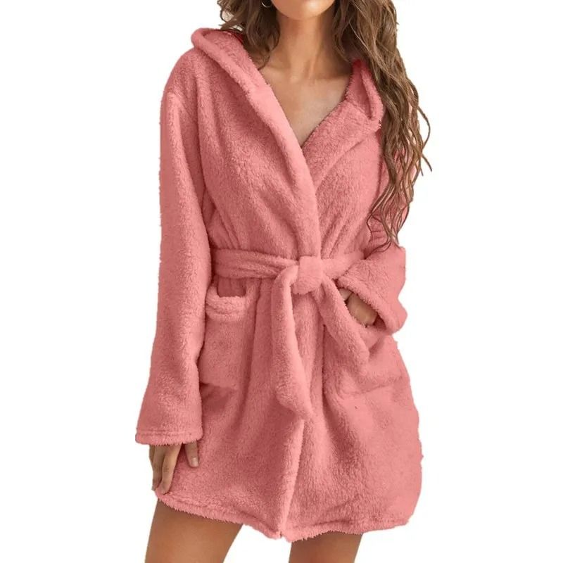 Womens UltraPlush Hooded Winter Bathrobe 6