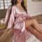 Luxury Silk Satin Belted VNeck Robe 9