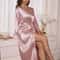 Luxury Silk Satin Belted VNeck Robe 4
