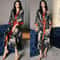 Floral Print Long Kimono Robe Nightgown Set 9