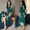 Floral Print Long Kimono Robe Nightgown Set 10