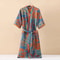 Fashionable Printed HalfSleeve Cotton Kimono Bathrobe 2