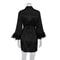 Elegant FeatherTrim Satin Robe Silky Nightgown For Brides Lounging 4