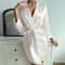 Silky Ice Silk Morning Gown Elegant LaceUp Summer Bathrobe 11