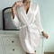 Silky Ice Silk Morning Gown Elegant LaceUp Summer Bathrobe 11