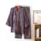 Mens Cotton Jacquard Kimono Pajama Set Breathable 2Piece Home Gown 8