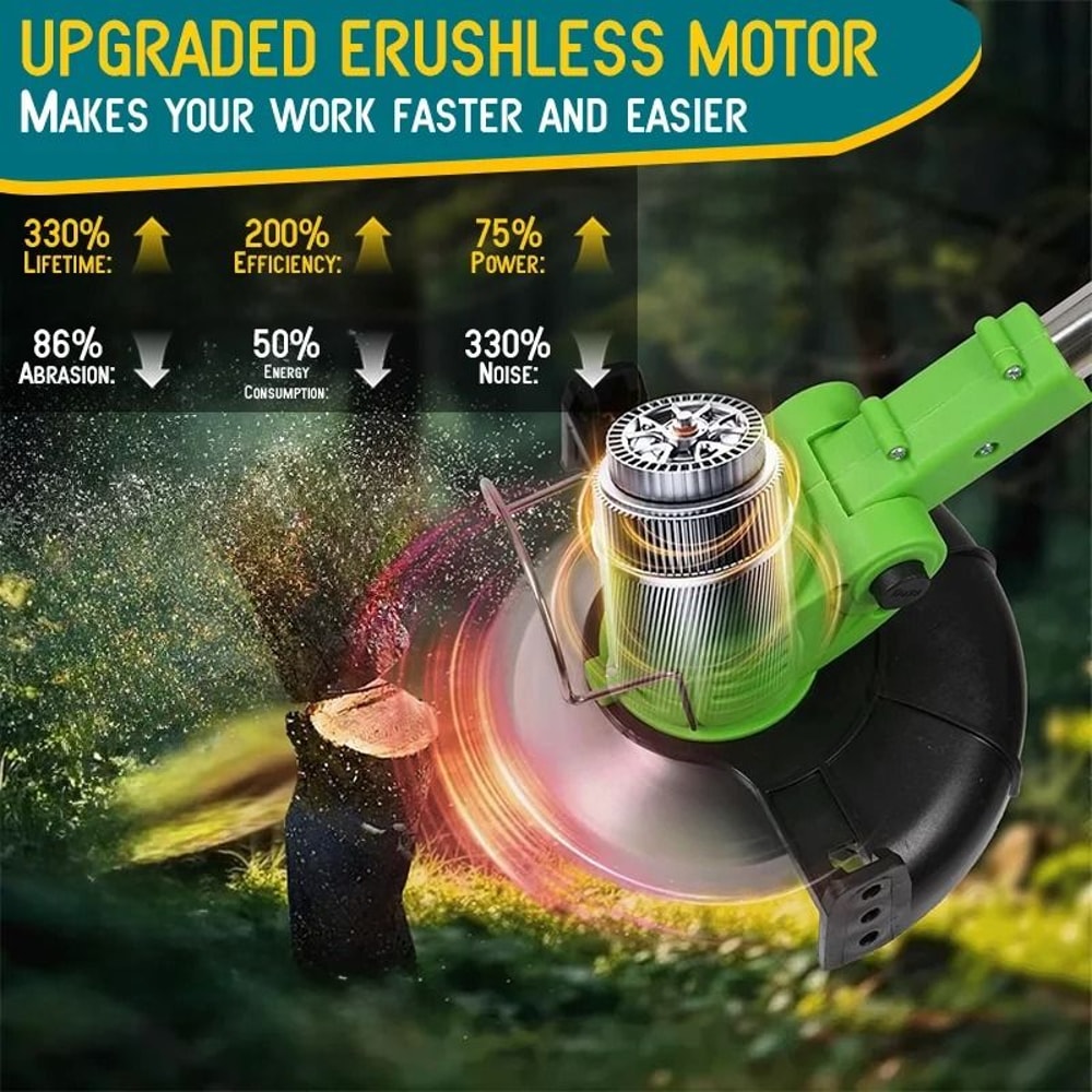 Cordless Electric Grass Trimmer Lightweight Handheld Garden Weed Eater 3