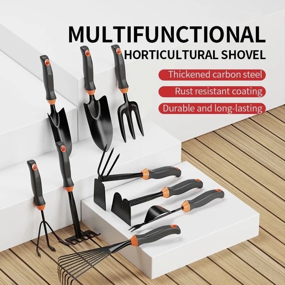 HeavyDuty Ergonomic Gardening Tools Essential Hand Shovel Rake Set 1