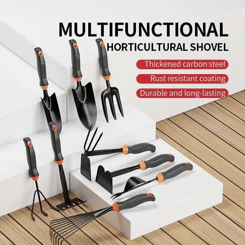 HeavyDuty Ergonomic Gardening Tools Essential Hand Shovel Rake Set 1