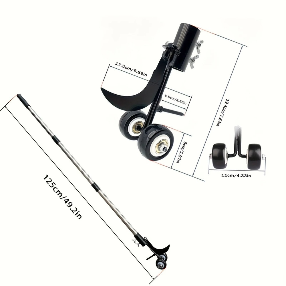 Metal Weeder With Wheels Handheld Gap Weeding Tool For Driveways Sidewalks 5