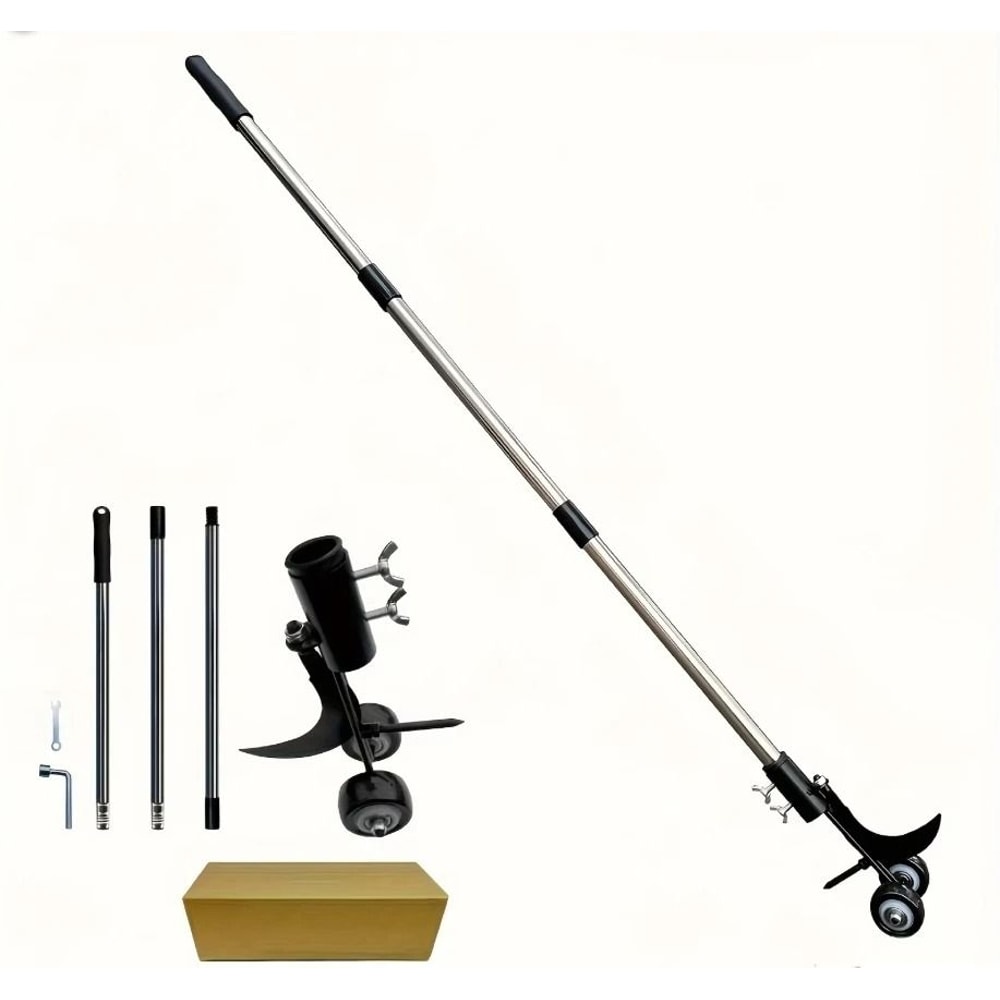 Metal Weeder With Wheels Handheld Gap Weeding Tool For Driveways Sidewalks 8