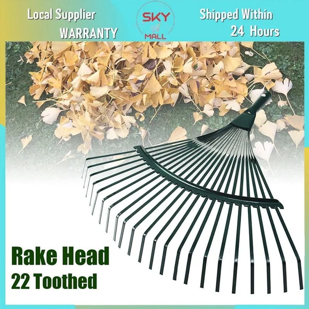 22Tooth Iron Garden Rake Durable Leaf Farming Tool 4