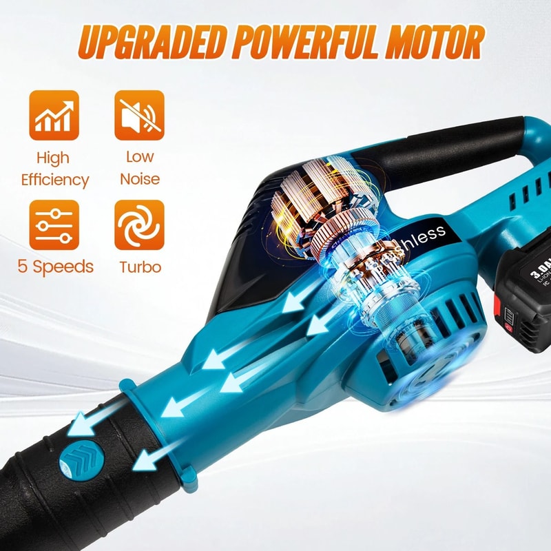 5500W Brushless Electric Air Blower HighPower Cordless Cleaning Tool 2