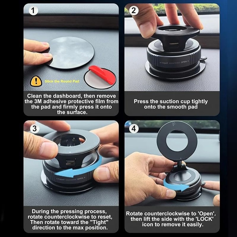 Car Mount Vacuum Magnetic Holder Intelligent Strong Suction Stand 4