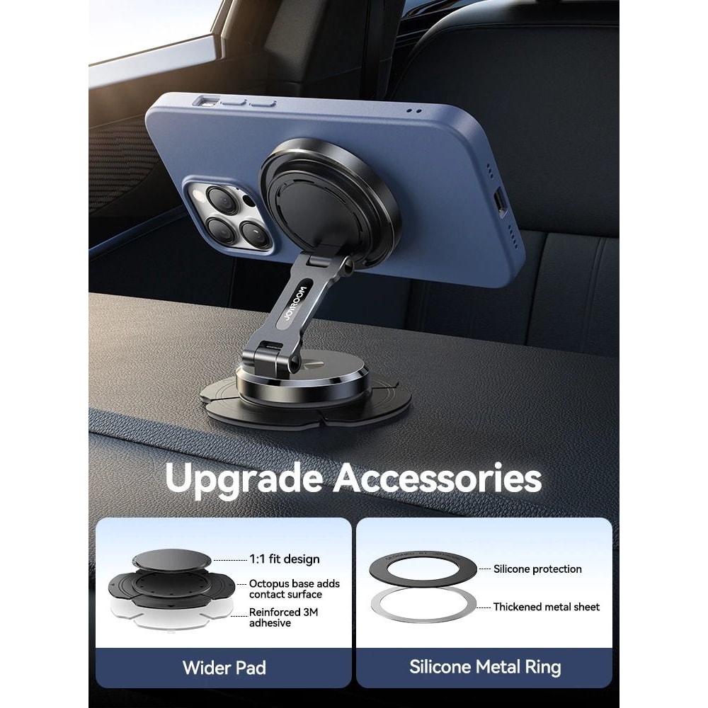 Magnetic Car Mount Wireless Charger 15W Fast Charging Rotatable Panel 3
