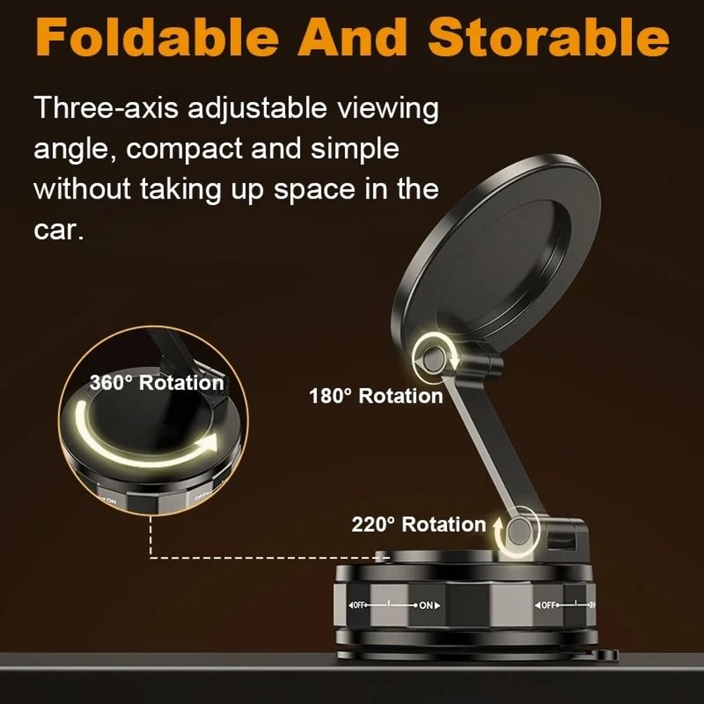 360 Vacuum Magnetic Car Phone Holder Intelligent HighStability Mount 3