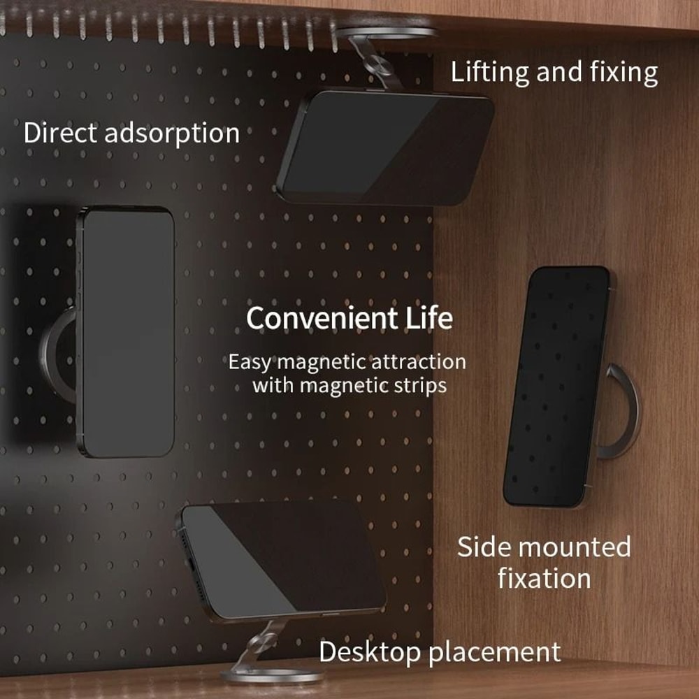 Double Magnetic Phone Ring Stand UltraStrong Foldable Metal Bracket 6