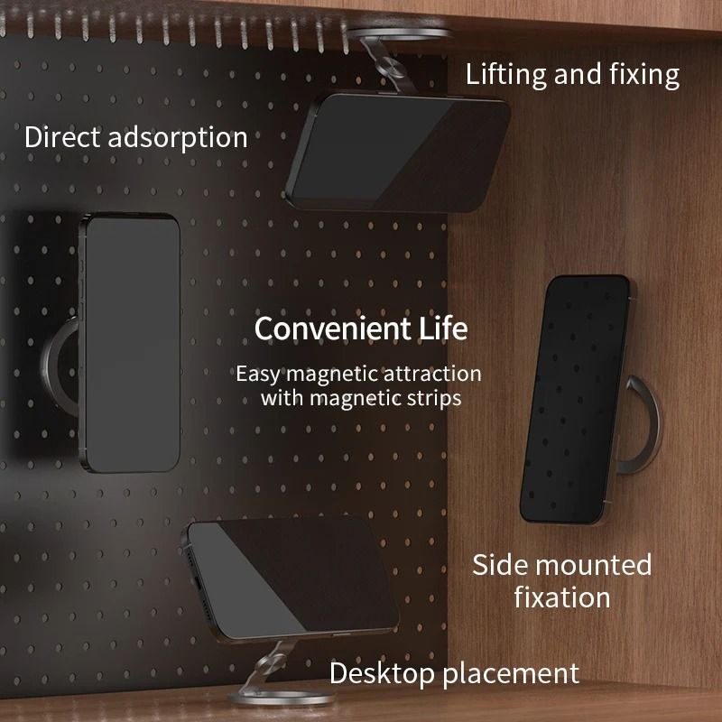 Double Magnetic Phone Ring Stand UltraStrong Foldable Metal Bracket 6