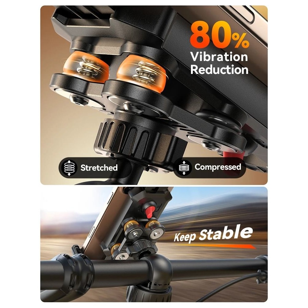 AntiShake Bike Phone Holder QuickInstall Mount With Vibration Dampener 2