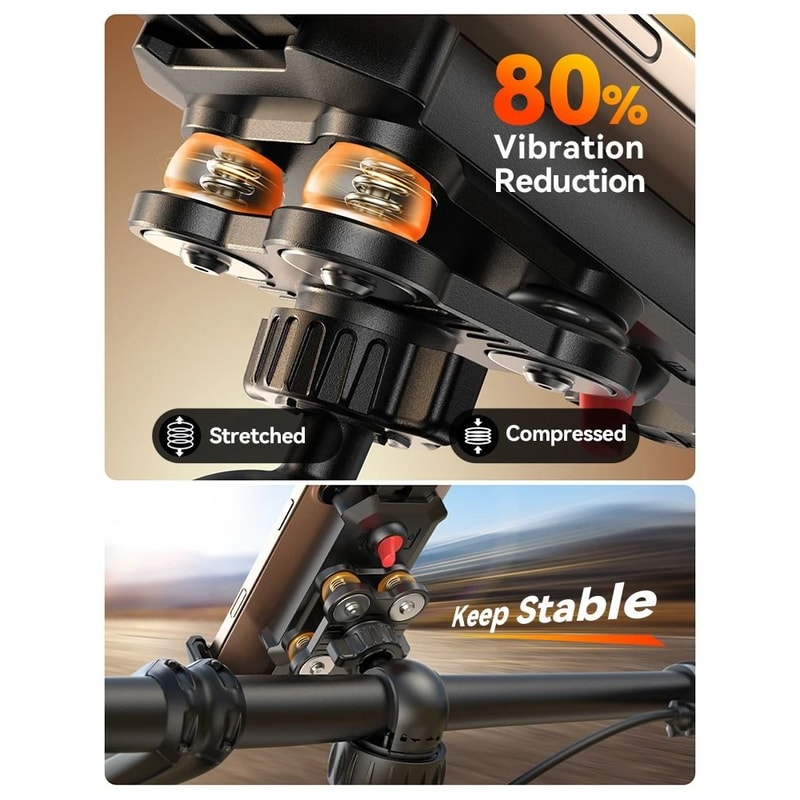 AntiShake Bike Phone Holder QuickInstall Mount With Vibration Dampener 2