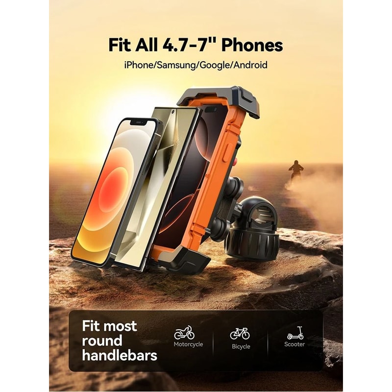 AntiShake Bike Phone Holder QuickInstall Mount With Vibration Dampener 6